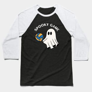 Spooky game, ghost playing Volleyball. Halloween Baseball T-Shirt